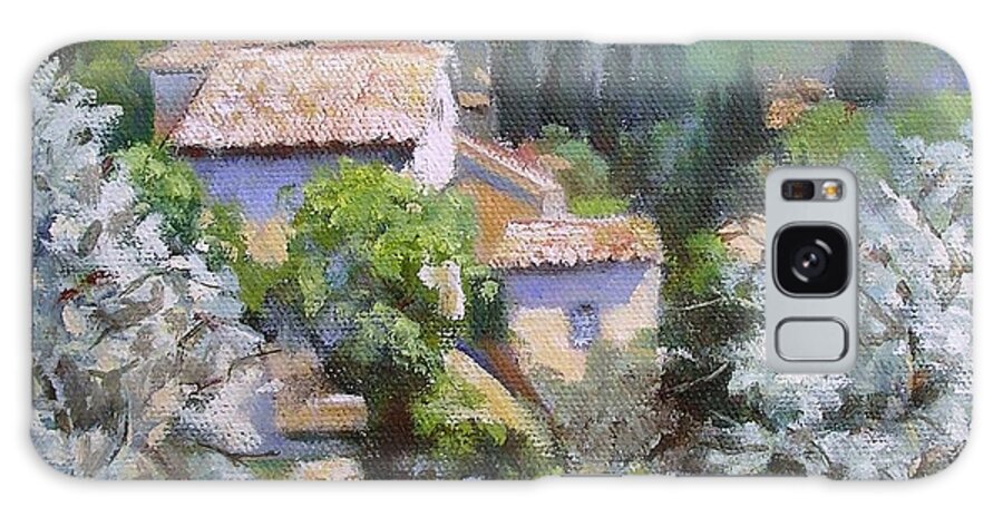 Landscape Galaxy Case featuring the painting Tuscan Hilltop village by Chris Hobel