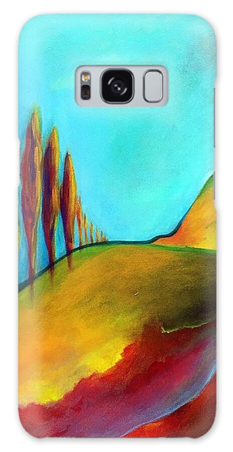 Landscape Galaxy Case featuring the painting Tuscan Sentinels by Elizabeth Fontaine-Barr