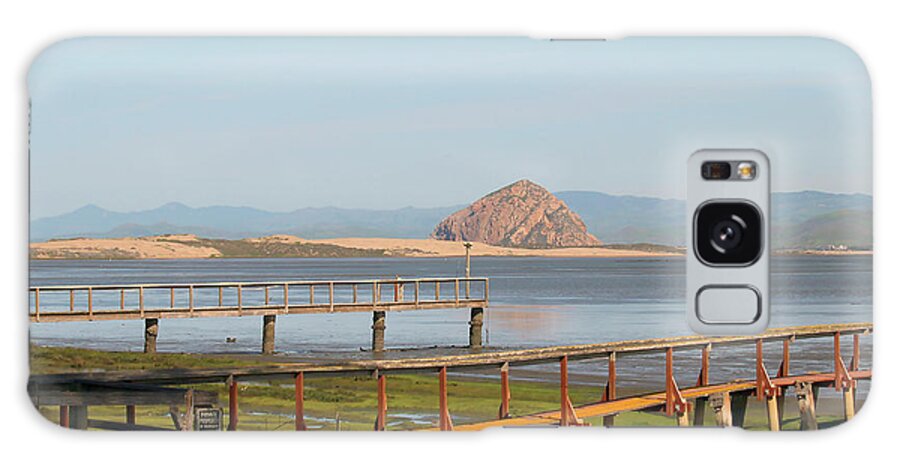 Morro Bay Galaxy Case featuring the photograph Twin Piers - Morro Rock by Art Block Collections