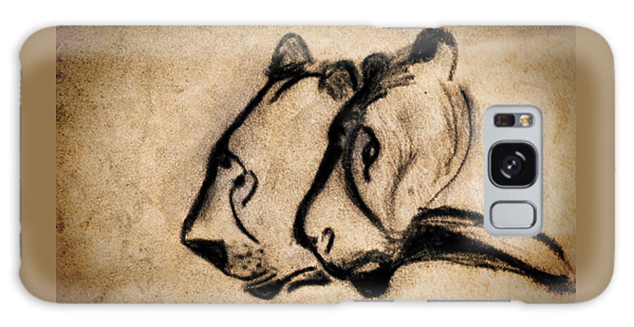 Chauvet Cave Lions Galaxy Case featuring the painting Two Chauvet Cave Lions by Weston Westmoreland