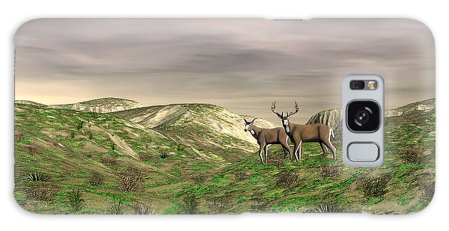 Deer Galaxy Case featuring the digital art Two Deer by Walter Colvin