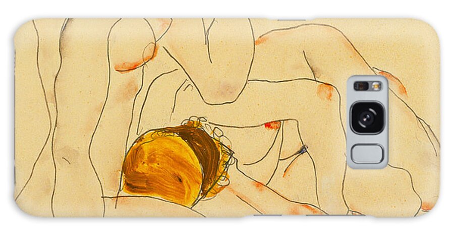 Egon Schiele Galaxy Case featuring the painting Two Friends by Egon Schiele