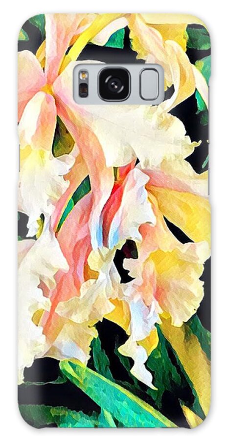 #flowersofaloha #orchids Galaxy Case featuring the photograph Two Orchids Pink Turquoise by Joalene Young