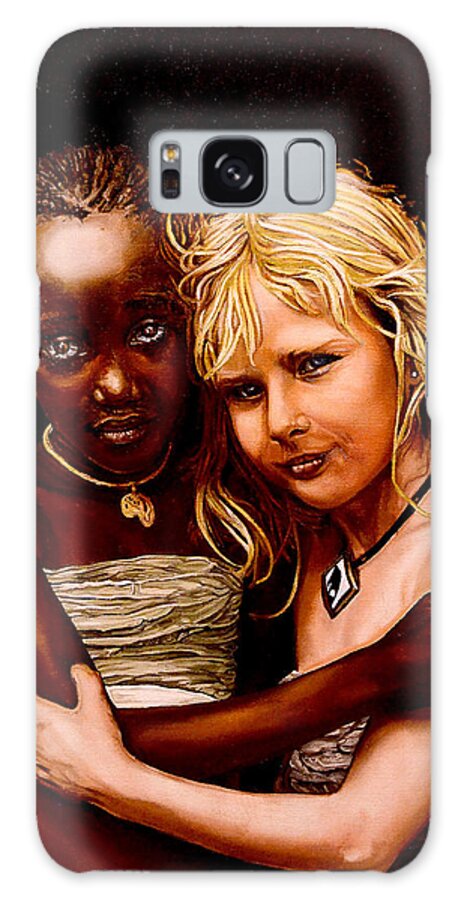 Children Galaxy Case featuring the painting Two Sisters by Nicole MARBAISE