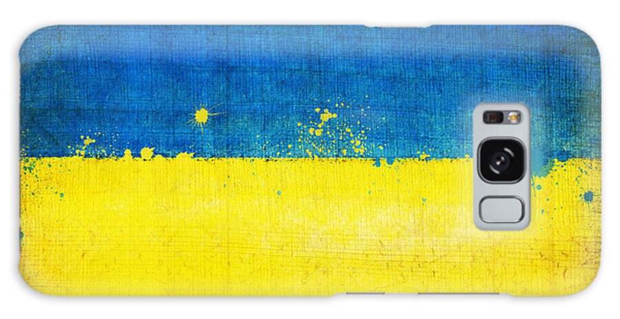 Chalk Galaxy Case featuring the painting Ukraine flag by Setsiri Silapasuwanchai
