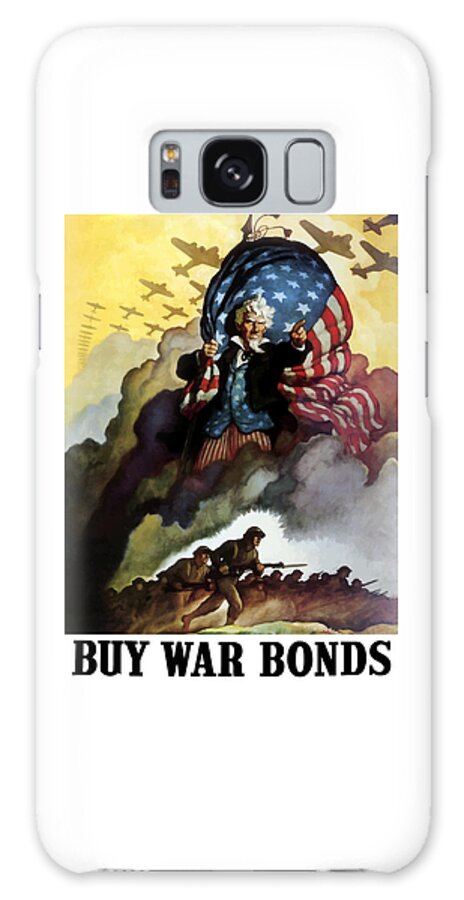 Uncle Sam Galaxy Case featuring the painting Uncle Sam - Buy War Bonds by War Is Hell Store