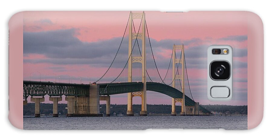 Mackinac Bridge Galaxy Case featuring the photograph Under a Rose Colored Sky by Keith Stokes