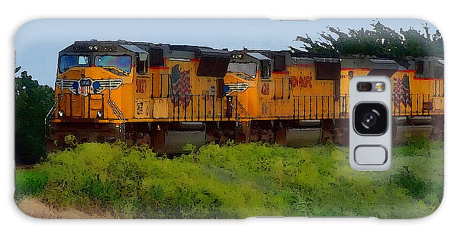 Railroad Galaxy Case featuring the mixed media Union Pacific Line by Shelli Fitzpatrick