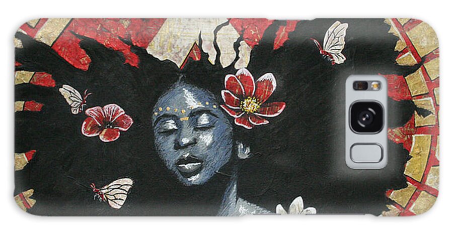 Black Galaxy Case featuring the mixed media Untitled Freedom by Edmund Royster