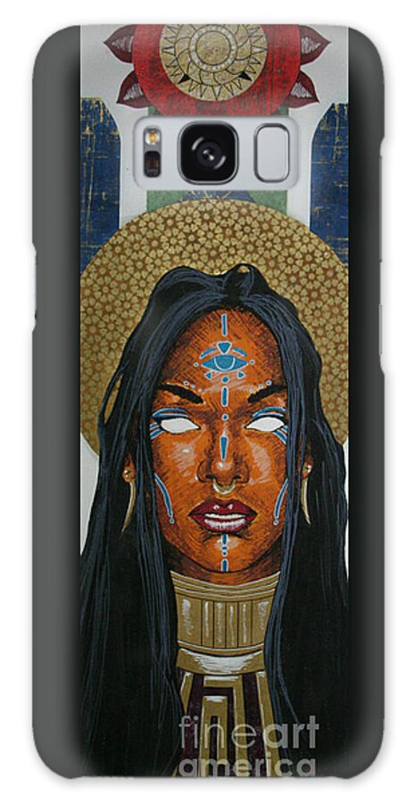 Black Galaxy Case featuring the mixed media Untitled Goddess 6 by Edmund Royster