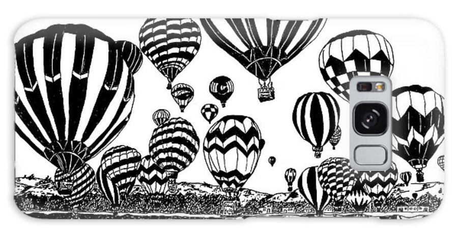 Hot Air Balloon Galaxy Case featuring the mixed media Up In The Air by Vicki Housel