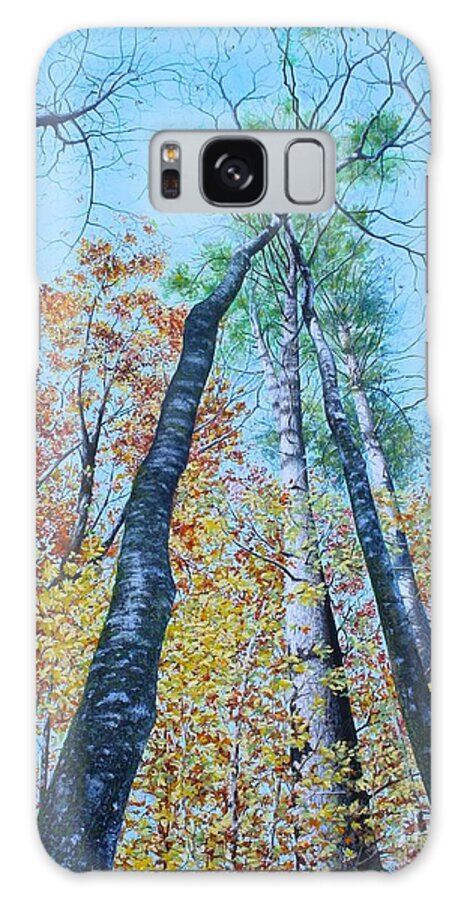 Joyce Kilmore Memorial Forest Galaxy S8 Case featuring the painting Up Into The Trees by Mike Ivey