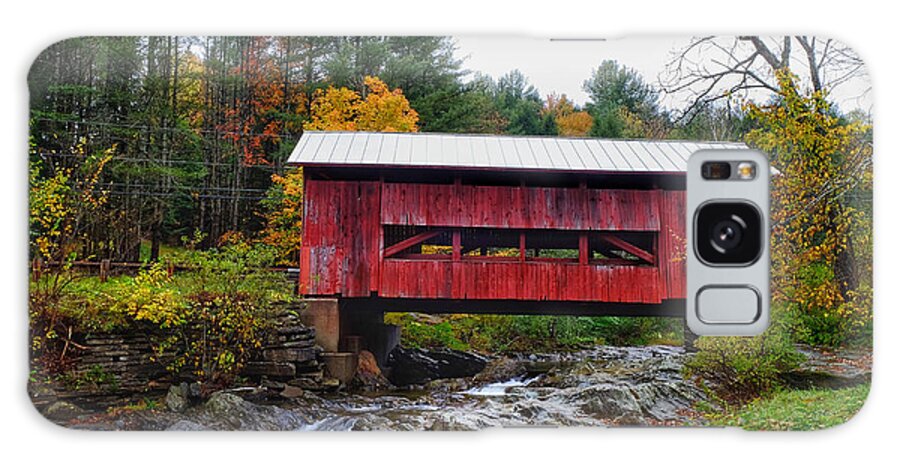 Covered Bridge Galaxy Case featuring the photograph Upper Cox Brook Covered Bridge in Northfield Vermont by T Lowry Wilson