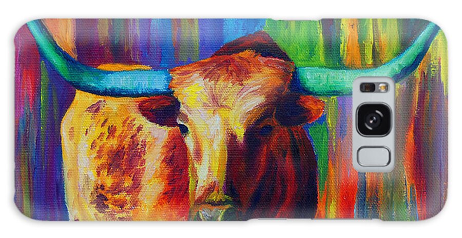 Uptown Longhorn Painting Galaxy Case featuring the painting Uptown Longhorn by Karen Kennedy Chatham