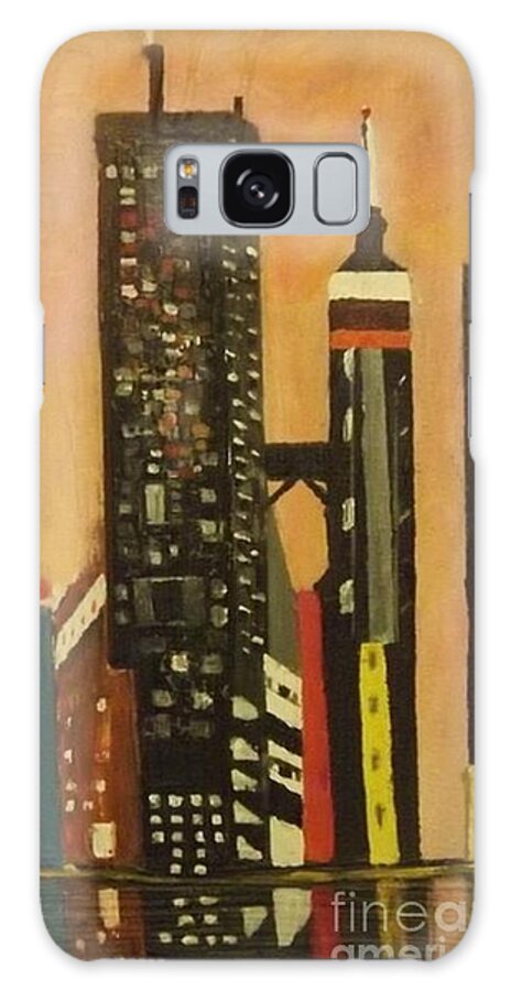 Acrylic Galaxy Case featuring the painting Urban Jungle by Denise Morgan