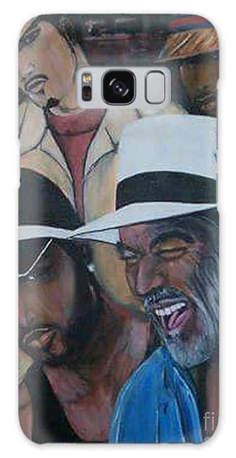  Galaxy Case featuring the painting Urban Men Hat series by Tyrone Hart