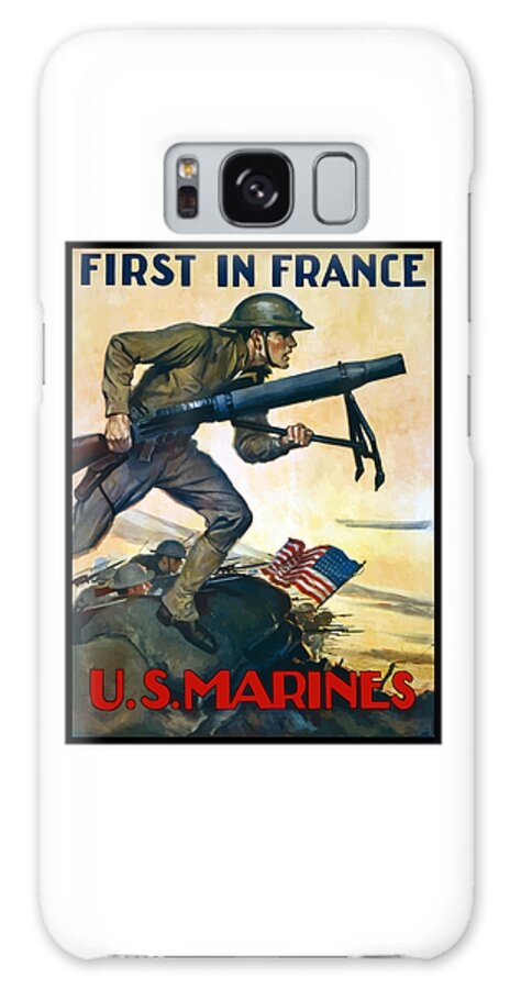 Marines Galaxy Case featuring the painting US Marines - First In France by War Is Hell Store