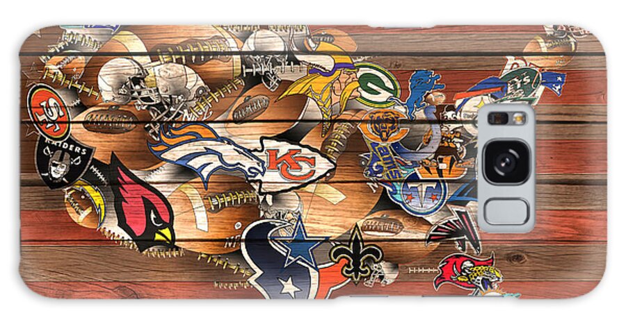 Nfl Galaxy Case featuring the painting Usa Nfl Map Collage 6 by Bekim M