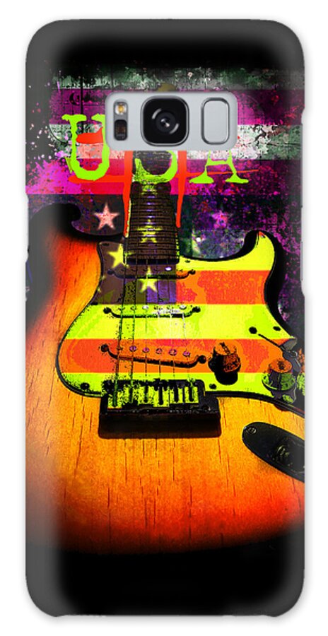 Guitar Galaxy Case featuring the digital art USA Strat Guitar Music by Guitarwacky Fine Art