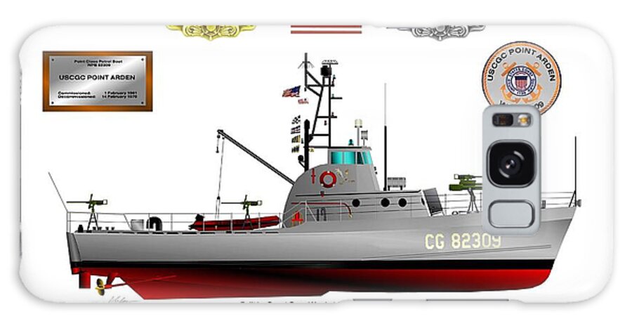 Uscgc Point Arden Wpb-82309 Galaxy Case featuring the digital art USCGC Point Arden WPB-82309 by George Bieda