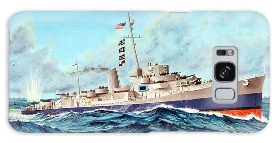 Uss Swearer De-186 1944 Galaxy Case featuring the painting USS Swearer DE-186 1944 by George Bieda