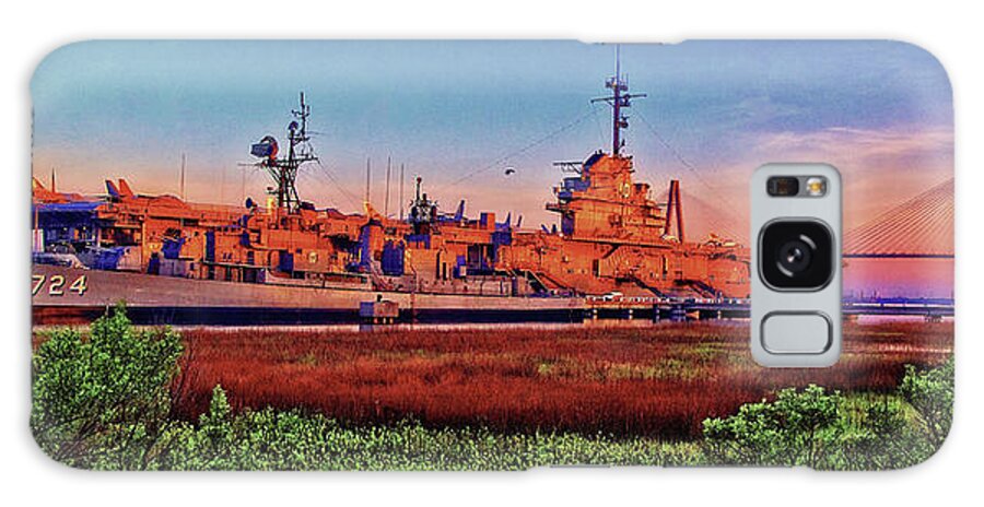 Early Morning Sunrise Galaxy S8 Case featuring the painting Uss York Town by Virginia Bond