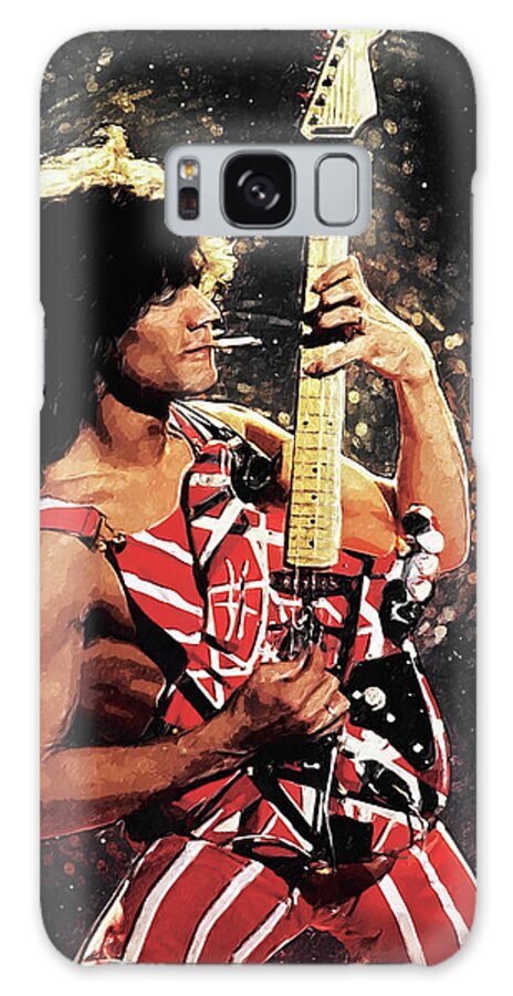 Eddie Van Halen Galaxy Case featuring the digital art Van Halen by Hoolst Design