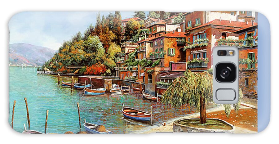 Lake Como Galaxy Case featuring the painting Varenna sul lago di como by Guido Borelli