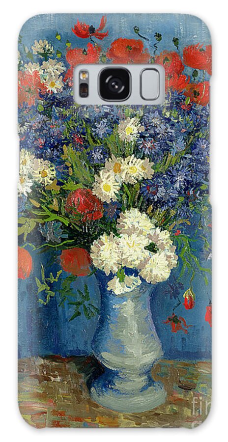 Still Galaxy Case featuring the painting Vase with Cornflowers and Poppies by Vincent Van Gogh