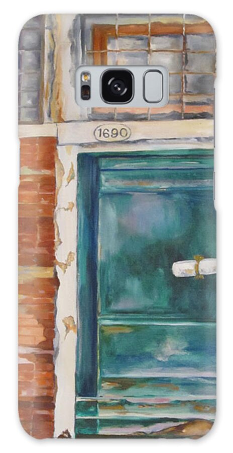 Venice Galaxy Case featuring the painting Venice Green Door by Lisa Boyd