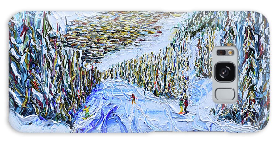 Off Piste Galaxy Case featuring the painting Verbier Town by Pete Caswell