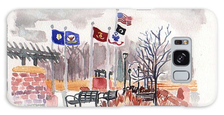 Flags Galaxy Case featuring the painting Veteran's Memorial Park by Rodger Ellingson