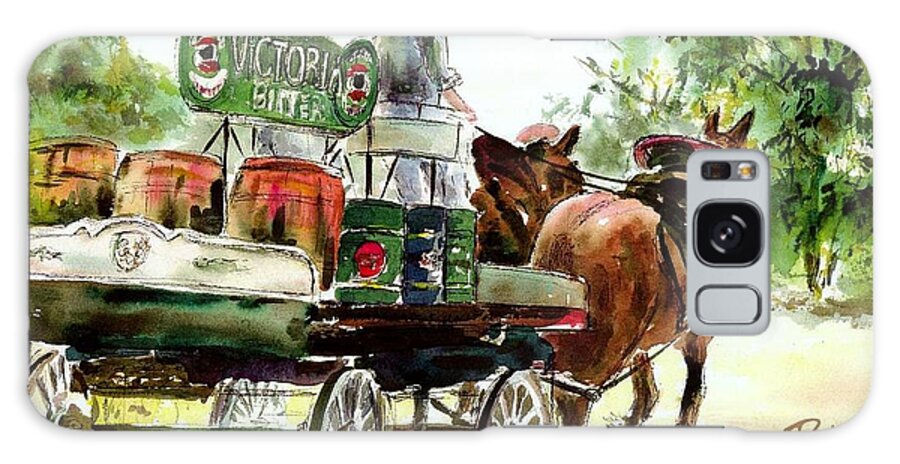 Clydesdale Galaxy S8 Case featuring the painting Victoria Bitter, Working Clydesdales. by Ryn Shell
