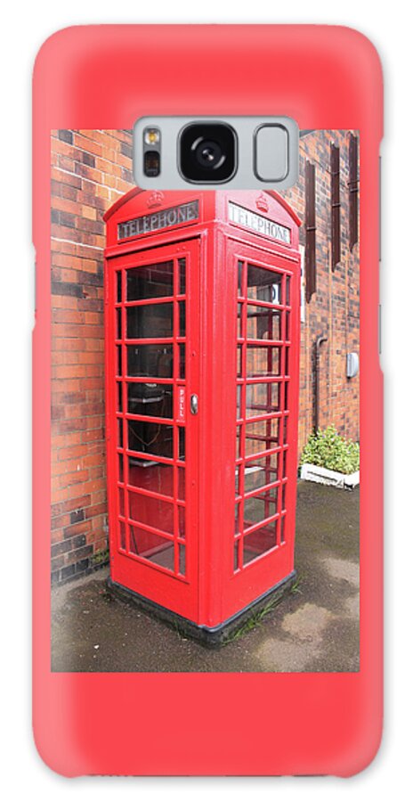 Phone Galaxy Case featuring the photograph Vintage British Red Phone Box by Tom Conway