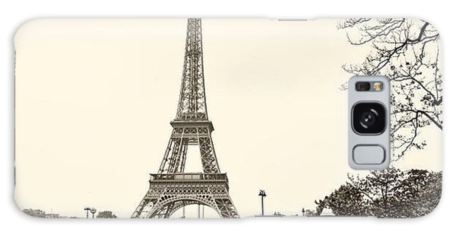Tourist Galaxy Case featuring the photograph Vintage Eiffel Landscape
 #paris by Georgia Clare