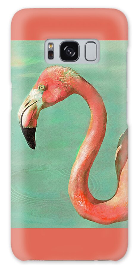 Flamingo Galaxy Case featuring the digital art Vintage Flamingo by Jane Schnetlage