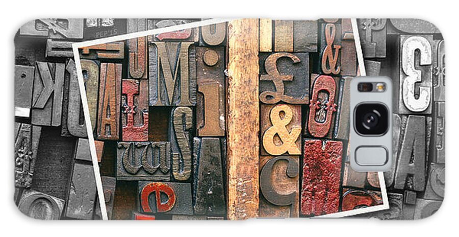 Printing Galaxy Case featuring the photograph Vintage Inked Typeface by Phil Perkins