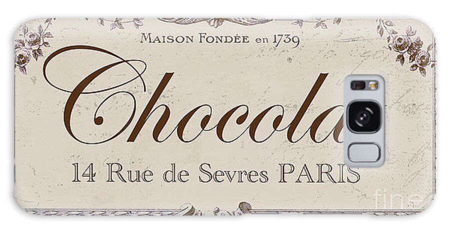 Paris Galaxy Case featuring the painting Vintage Sign, Chocolat Paris by Mindy Sommers