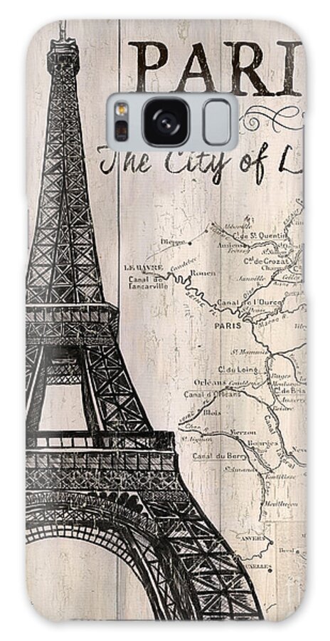Paris Galaxy Case featuring the painting Vintage Travel Poster Paris by Debbie DeWitt