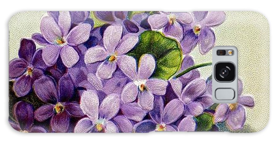 Vintage Galaxy Case featuring the photograph Vintage Victorian Purple Flowers by Leah McPhail