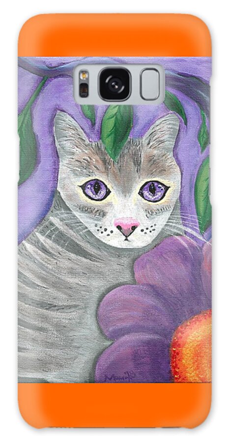 Violet Galaxy Case featuring the painting Violet Eyed Cat by Monica Resinger