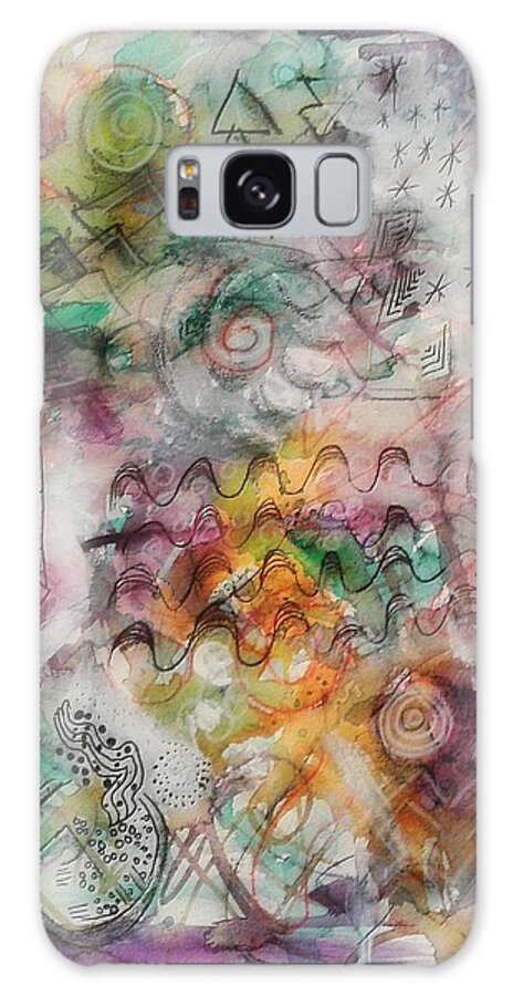 Language Galaxy Case featuring the mixed media Visual Language by Mimulux Patricia No