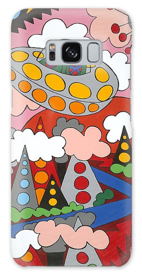 Spaceship Galaxy Case featuring the painting Voyager by Rojax Art