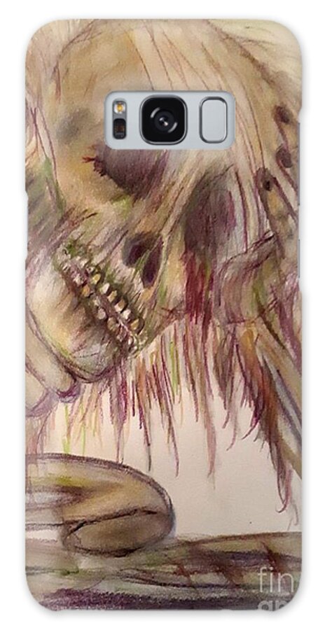 Colour Pencil Galaxy Case featuring the drawing Waiting forever...... by Lisa Koyle