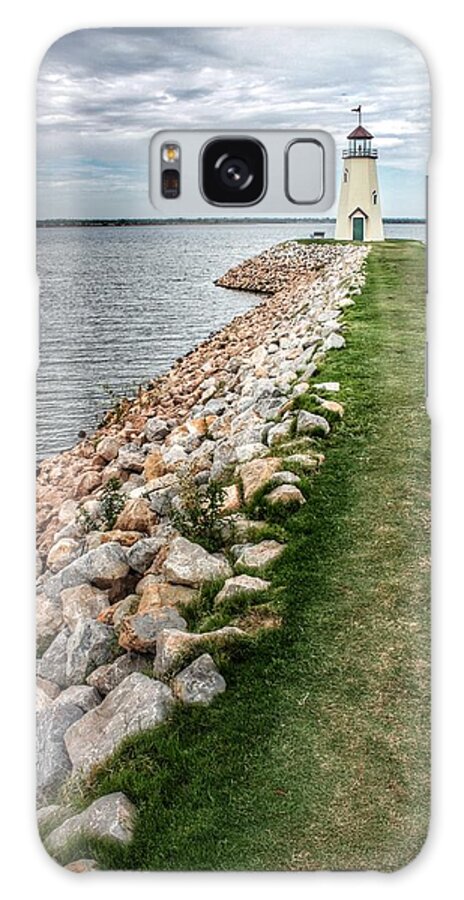 The Path Out To The Lake Hefner Lighthouse In Oklahoma City Galaxy Case featuring the photograph Walking To The Lighthouse by Buck Buchanan