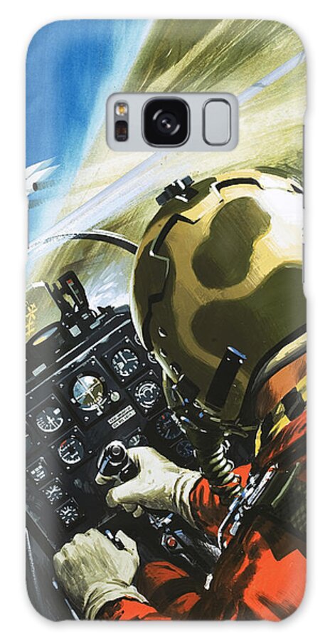 Pilot Galaxy Case featuring the painting War in the Air by Wilf Hardy
