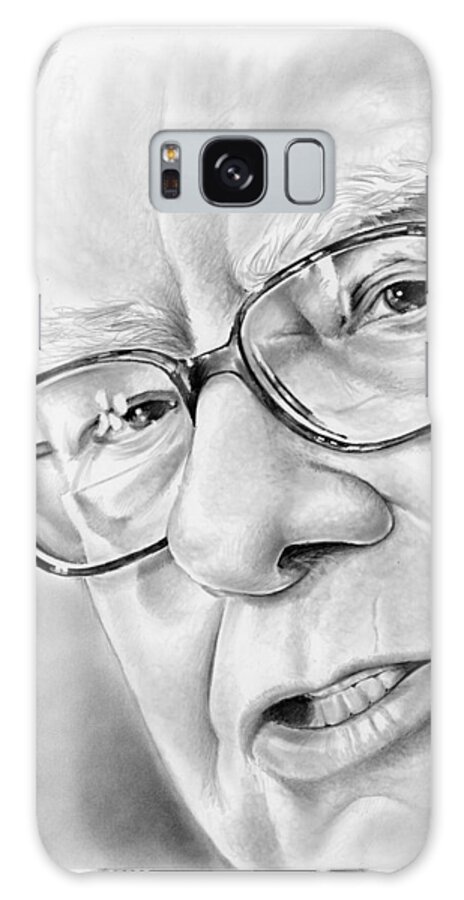 Warren Buffett Galaxy Case featuring the drawing Warren Buffett by Greg Joens