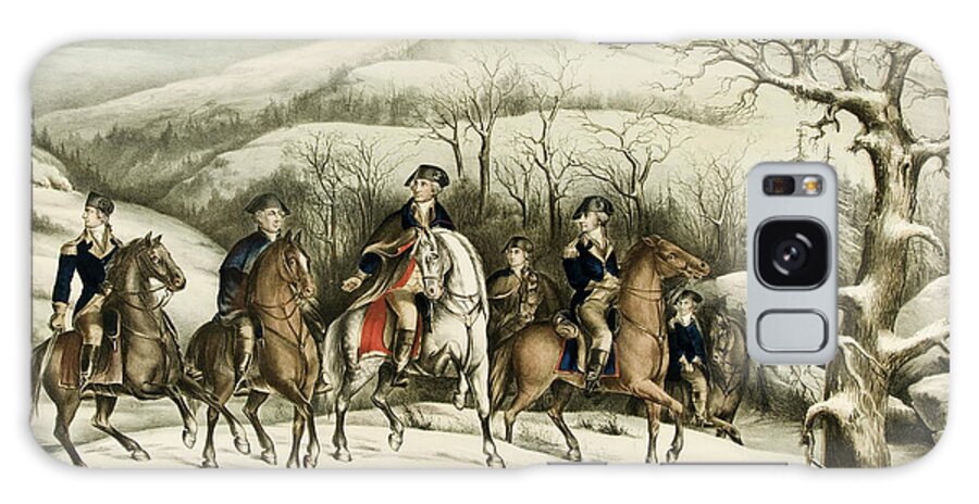 Valley Forge Galaxy Case featuring the painting Washington and His Staff at Valley Forge by American School