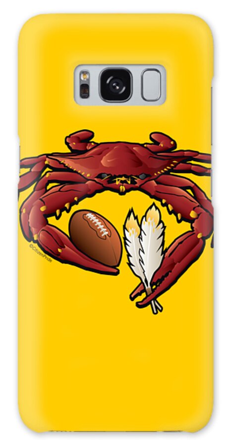 Washington Redskins Galaxy Case featuring the digital art Washington Red Crab Football crest by Joe Barsin