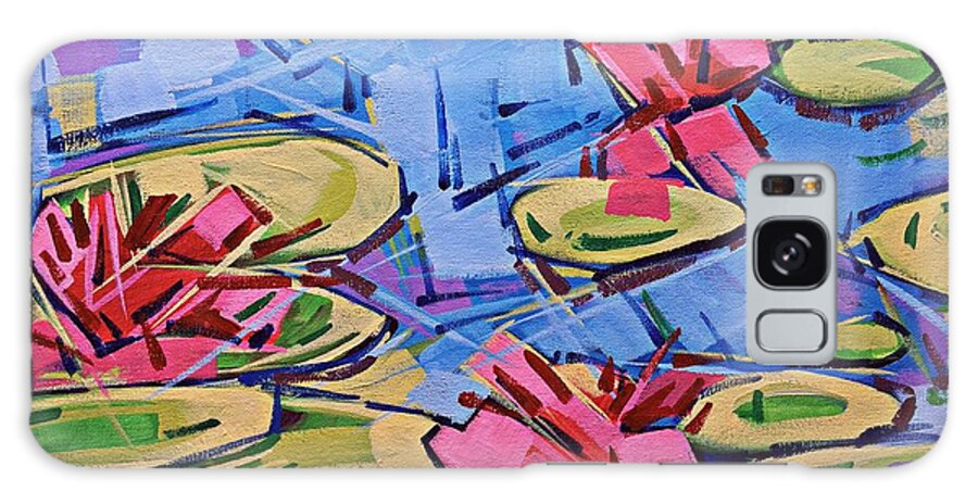 Water Lilies Flowers Galaxy Case featuring the painting Water lilies by Enrique Zaldivar